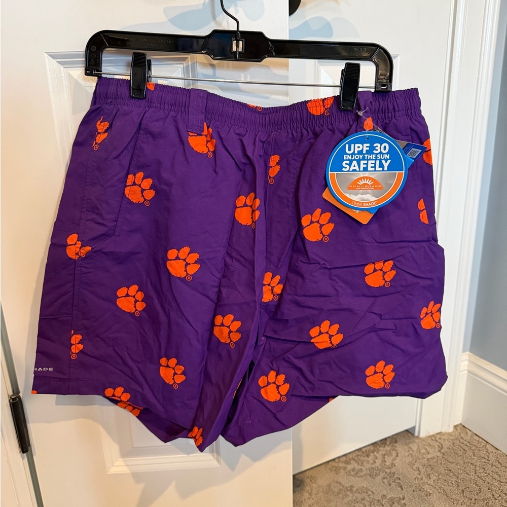 Columbia Purple Swim Shorts with Orange Accents
